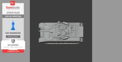 Top view of a detailed 3D model of an Al-Zarrar tank, ready for 3D printing.