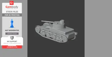3D model of the AMR 35 tank, featuring a turret and tracks, designed for 3D printing.