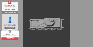 Top view of a detailed 3D model of an AMR 35 tank for 3D printing, showing turret and tracks.