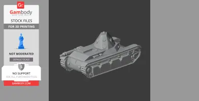 3D model rendering of an AMX 38 tank, detailed with turret and tracks, for 3D printing.