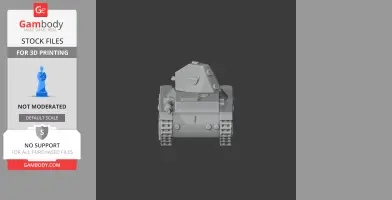 3D model of an AMX 38 tank viewed from the front, showcasing its turret and tracks.