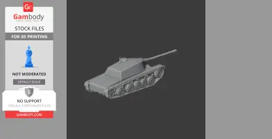 3D model of an AMX Chasseur de Char tank, featuring detailed tracks and a long barrel.