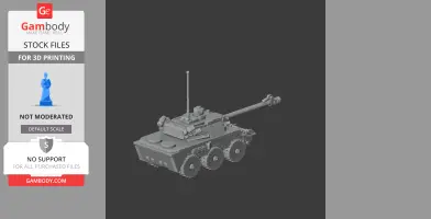 3D model of an AMX-10 RC armored vehicle, suitable for 3D printing on Gambody.