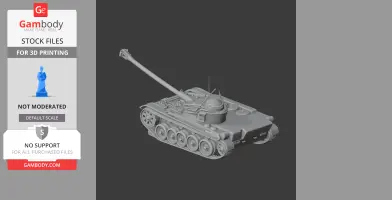 3D model rendering of an AMX-13 tank with detailed turret and tracks, shown from a rear angle.