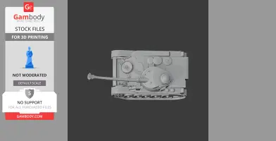 3D model of an AMX-13 tank showing detailed top and side views for 3D printing.