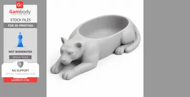 Panther Bowl - Animal Wall Hook STL