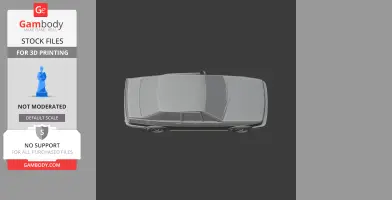 Top view of an Alfa Romeo 75 scale model, suitable for 3D printing, displayed on a grey background.