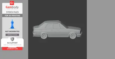 3D model of an Alfa Romeo 75 car, shown in a side profile view for 3D printing.