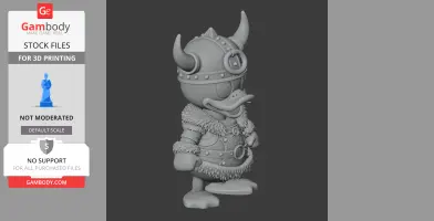 Donald Duck Viking Ring Figure - Mashup Figure STL