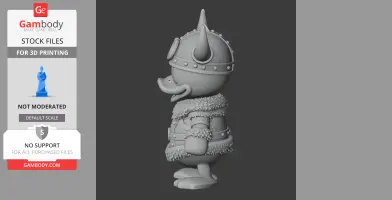Donald Duck Viking Ring Figure - Mashup Figure STL