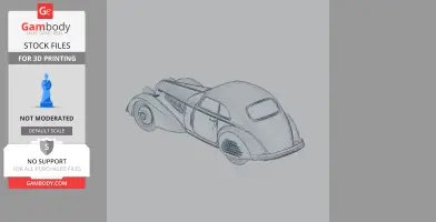 3D model of an Alfa Romeo 8C 2900, showcasing its sleek, vintage car design for 3D printing.