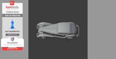 3D model of a vintage Alfa Romeo 8C 2900 vehicle from a top-down view, for 3D printing.