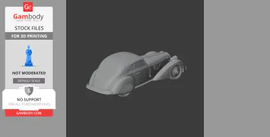 3D model of a classic Alfa Romeo 8C 2900 car, designed for 3D printing.