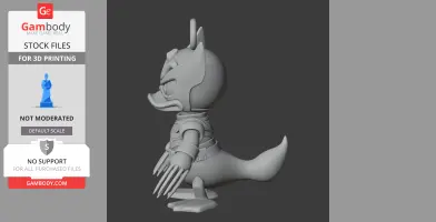 Donald Duck Wolverine Ring Figure - Mashup Figure STL