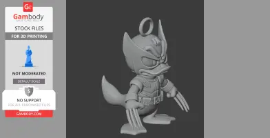 Donald Duck Wolverine Ring Figure - Mashup Figure STL