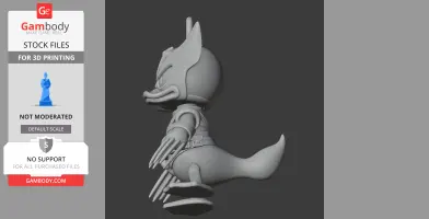 Donald Duck Wolverine Ring Figure - Mashup Figure STL