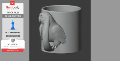 Parrot Mug - Animal Wall Hook STL