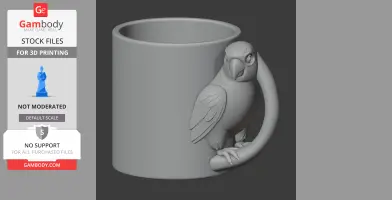 Parrot Mug - Animal Wall Hook STL