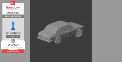 3D model of a classic Alfa Romeo Alfetta with detailed features for 3D printing.