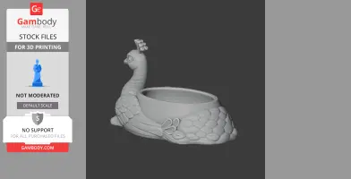 A 3D model of a peacock-shaped bowl with detailed feathers, designed for 3D printing.