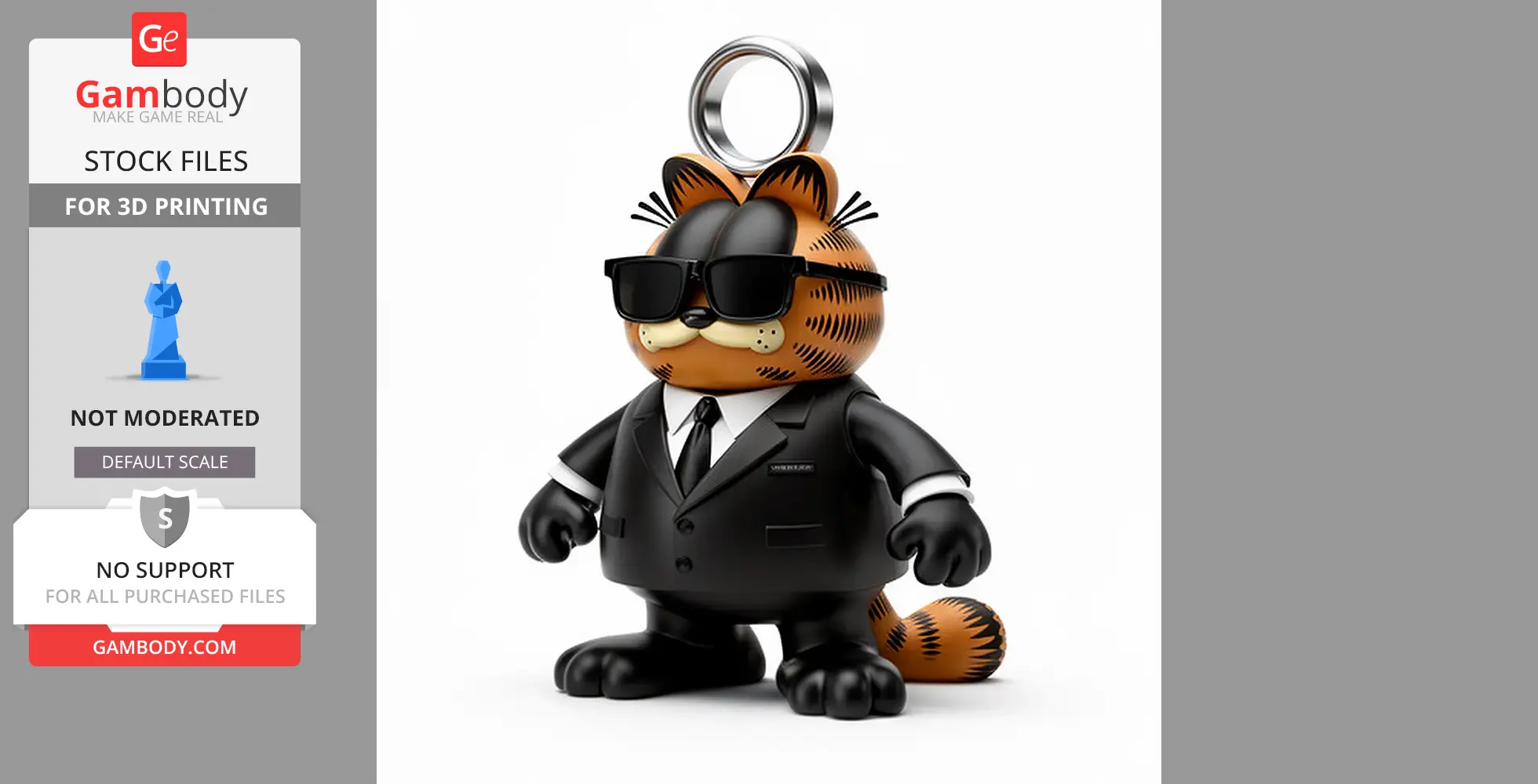 Garfield Agent Smith Ring Figure - Mashup Figure STL