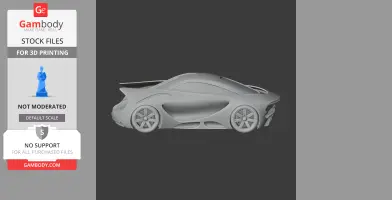Futuristic Alfa Romeo BAT car model for 3D printing with aerodynamic design and sleek curves.