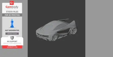 A sleek, aerodynamic 3D model of an Alfa Romeo concept car, designed for 3D printing.