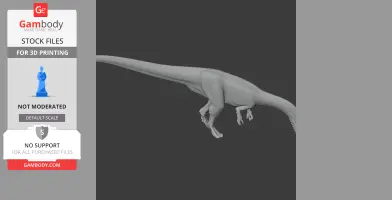 Gray 3D model of a Nanyangosaurus dinosaur, showcased in profile view for 3D printing.