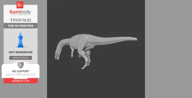A 3D model of a Nanyangosaurus dinosaur in a walking pose, designed for 3D printing.