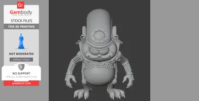 Garfield Alien Xenomorph Ring Figure - Mashup Figure STL