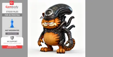 Garfield Alien Xenomorph Ring Figure - Mashup Figure STL