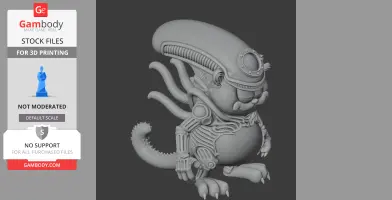 Garfield Alien Xenomorph Ring Figure - Mashup Figure STL