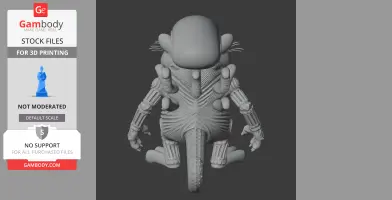 Garfield Alien Xenomorph Ring Figure - Mashup Figure STL