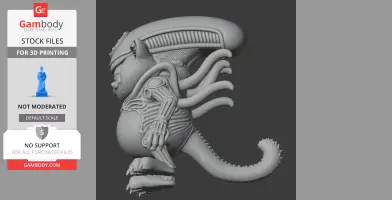 Garfield Alien Xenomorph Ring Figure - Mashup Figure STL