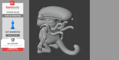 Garfield Alien Xenomorph Ring Figure - Mashup Figure STL