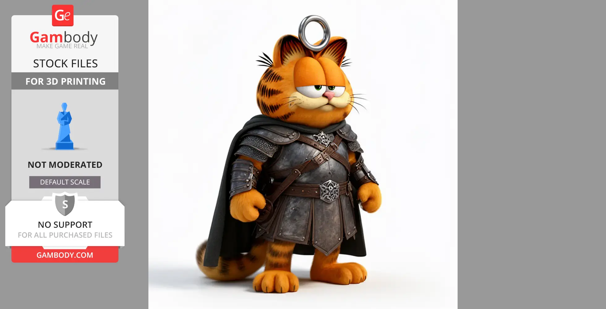 Garfield Aragorn Ring Figure - Mashup Figure STL