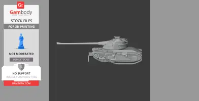 3D model of an AMX-50 tank with detailed tracks and turret, for 3D printing.