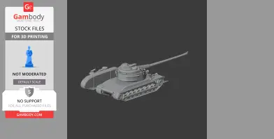3D model of an AMX-50 tank, showcasing detailed tracks and turret for 3D printing.