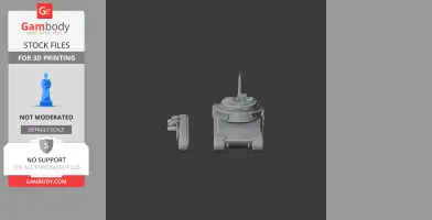 3D model STL of AMX-50 tank, front and side views, for 3D printing.