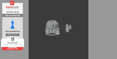 3D model of an AMX-50 tank with turret and gun, detailed for printing.