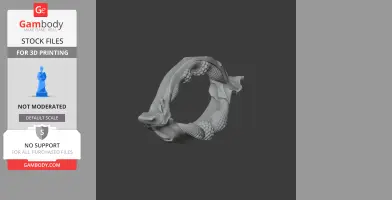 A 3D-printed Bowmouth guitarfish skull model, intricately detailed and circular in shape.