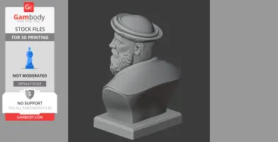 Ferdinand Magellan Bust - Historical Warrior STL