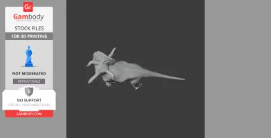 3D model of a Nasutoceratops dinosaur, ready for 3D printing.