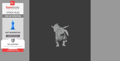 3D model of a Nasutoceratops dinosaur, showing detailed horns and frill, for 3D printing.