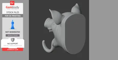 Pig HEAD WALL HANGER COAT AND KEY - Animal Wall Hook STL
