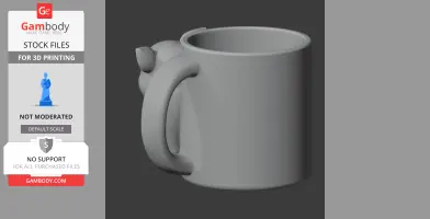 Pig Mug - Animal Wall Hook STL