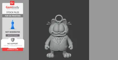 3D model: A cartoon cat in a suit with a ring on its head, combining elements from two different characters.