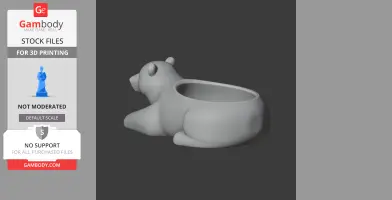 Polar Bear Bowl - Animal Wall Hook STL
