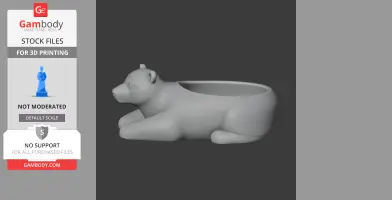 Polar Bear Bowl - Animal Wall Hook STL