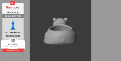 Polar Bear Bowl - Animal Wall Hook STL
